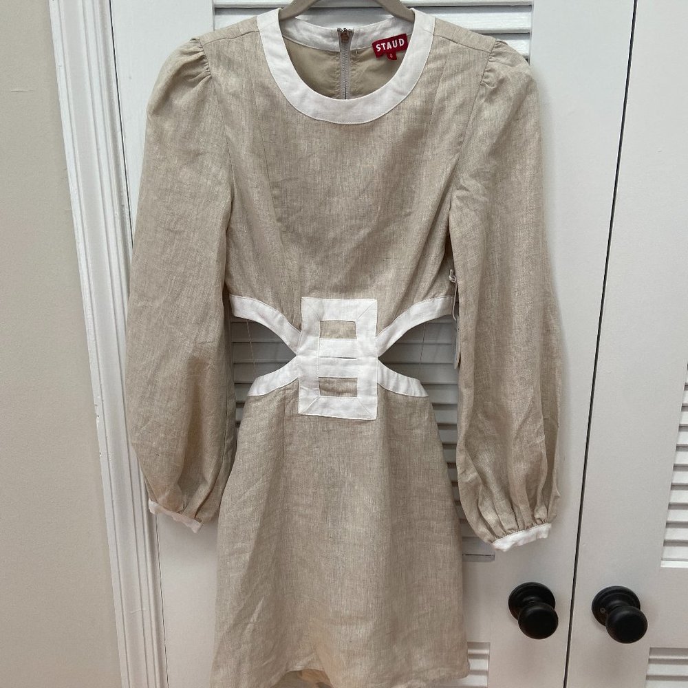 Natural and White Judy Dress
